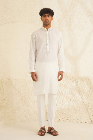 Milky white samyak kurta and pant