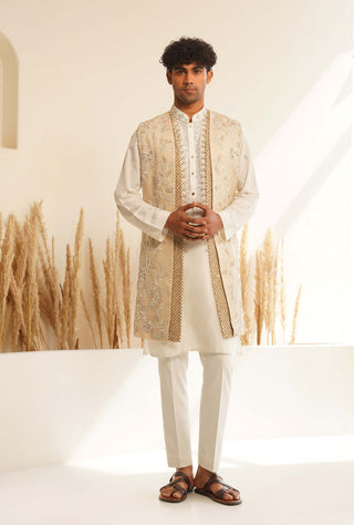 Beige hiranya indo-western jacket set