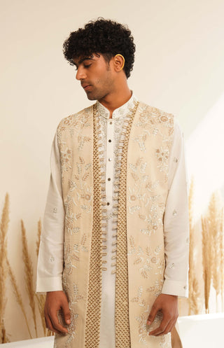 Beige hiranya indo-western jacket set