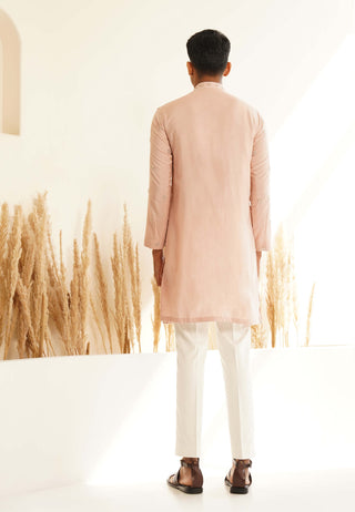 Powder pink aadiv kurta and pant