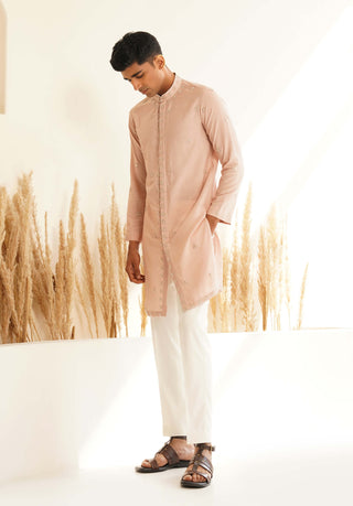 Powder pink aadiv kurta and pant