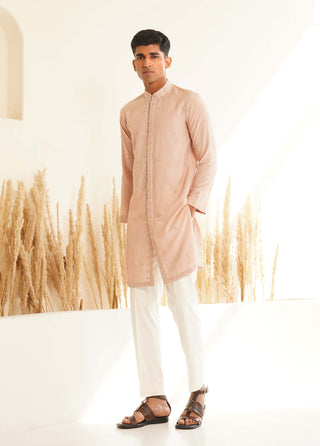 Powder pink aadiv kurta and pant