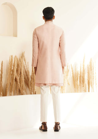 Powder pink indo-western jacket set