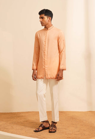 Peach naran indo-western jacket set