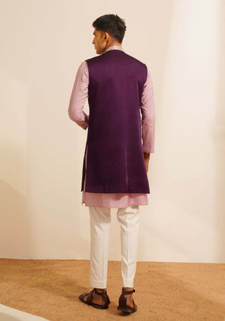 Purple gaurang indo-western jacket set