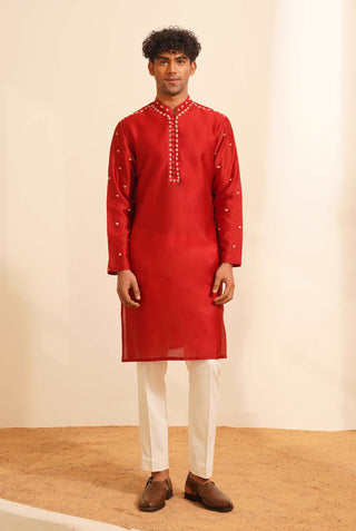 Red ivan kurta and pant