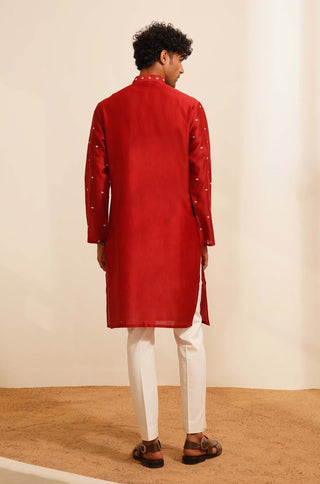 Red ivan kurta and pant