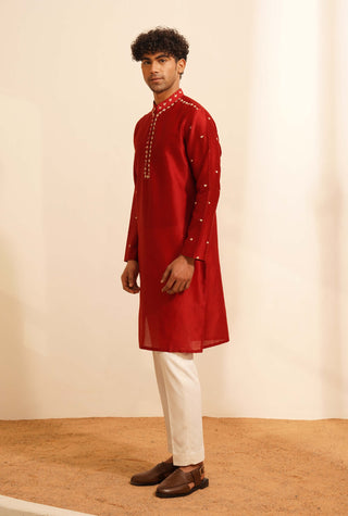 Red ivan kurta and pant