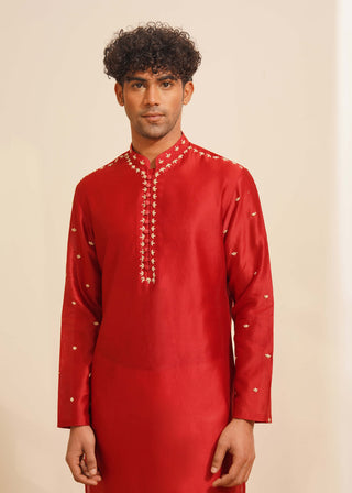 Red ikshit indo-western jacket set