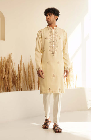 Milky white ojas kurta and pant