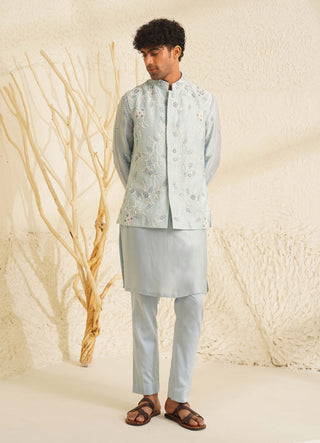 Powder blue neer waistcoat set