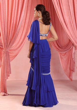 Nita embellished pre-draped ruffle saree and blouse