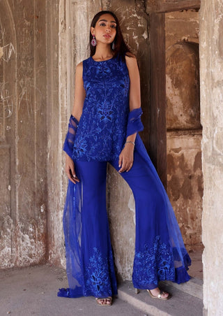 Adira electric blue embellished kurta set