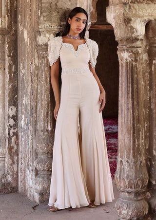 Janvi ivory embellished jumpsuit - Janvi ivory embellished jumpsuit - Seema Thukral - Available at Mrs. G