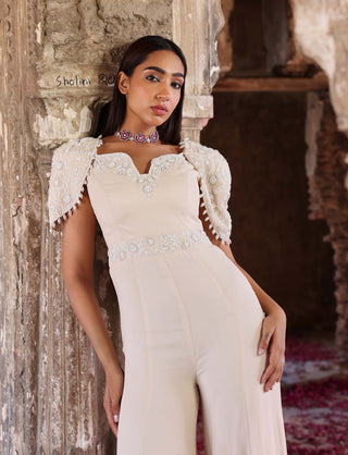 Janvi ivory embellished jumpsuit - Janvi ivory embellished jumpsuit - Seema Thukral - Available at Mrs. G