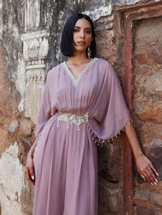 Shea lilac draped pleated jumpsuit - Shea lilac draped pleated jumpsuit - Seema Thukral - Available at Mrs. G