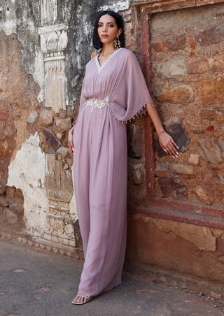 Shea lilac draped pleated jumpsuit - Shea lilac draped pleated jumpsuit - Seema Thukral - Available at Mrs. G