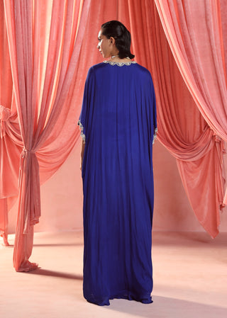 Lila electric blue draped kaftan