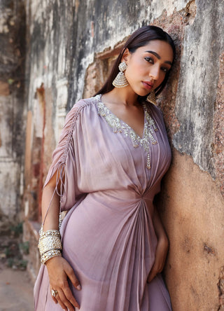 Mirra lilac draped kaftan