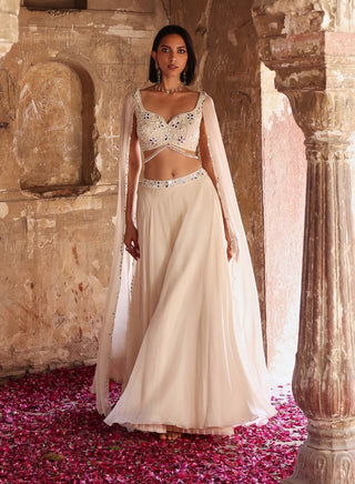 Areen ivory circular skirt and choli