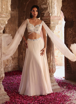 Areen ivory circular skirt and choli