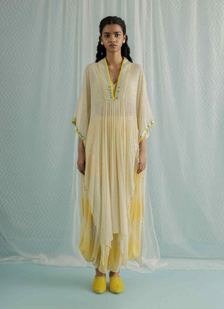 Ivory clio georgette kaftan set