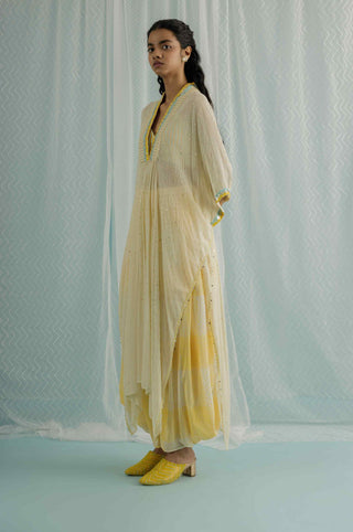 Ivory clio georgette kaftan set