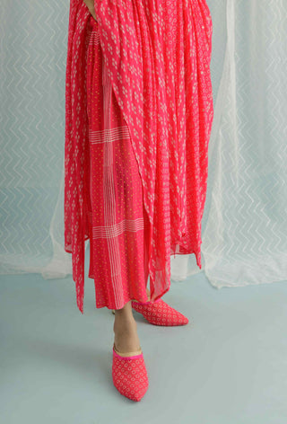 Fuchsia nino kaftan and dhoti set