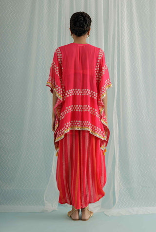 Fuchsia emi kaftan and dhoti set