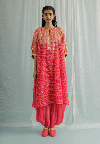 Fuchsia choga kurta set