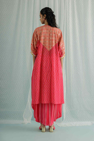 Fuchsia choga kurta set