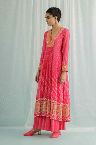 Fuchsia noa anarkali set