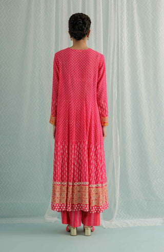 Fuchsia noa anarkali set