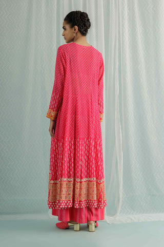 Fuchsia noa anarkali set