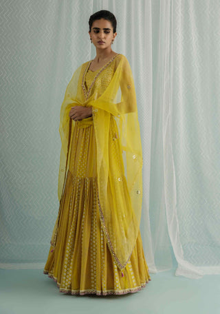 Canary demi hip-tiered lehenga set