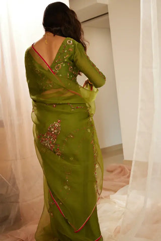 Green Dhuleti Saree