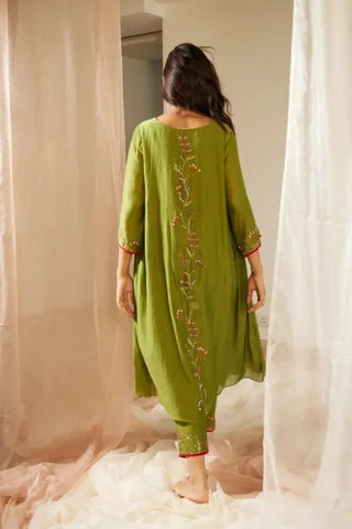 Green Dhuleti Kurta Set