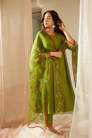 Green Dhuleti Kurta Set