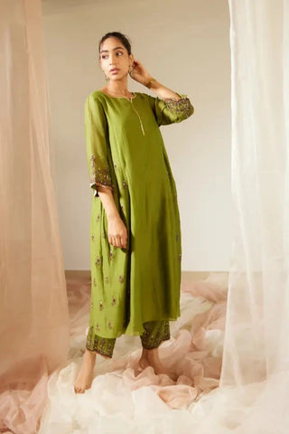 Green Poornima Kurta Set