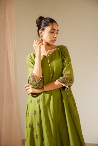 Green Poornima Kurta Set