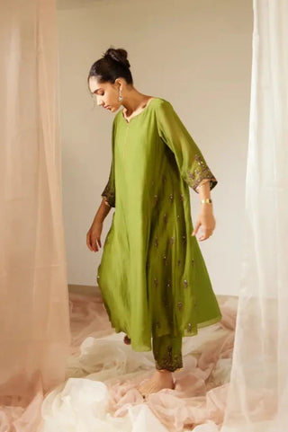 Green Poornima Kurta Set