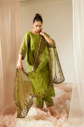 Green Poornima Kurta Set