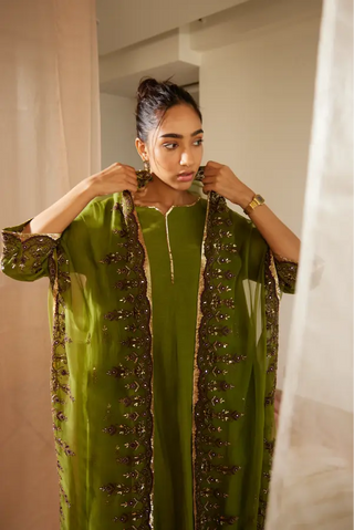 Green Poornima Kurta Set