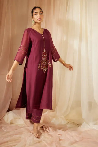 Purple Dhuleti Kurta Set