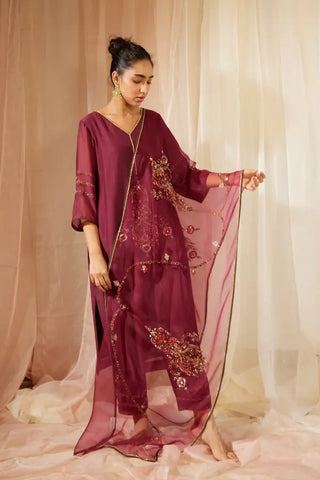 Purple Dhuleti Kurta Set