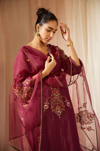 Purple Dhuleti Kurta Set