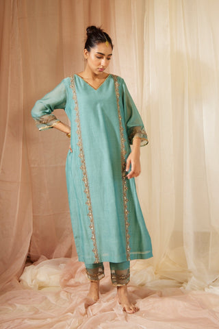 Blue Abir Kurta Set