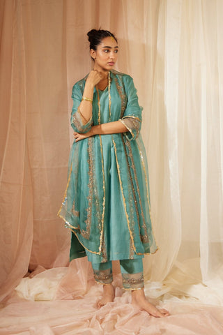 Blue Abir Kurta Set