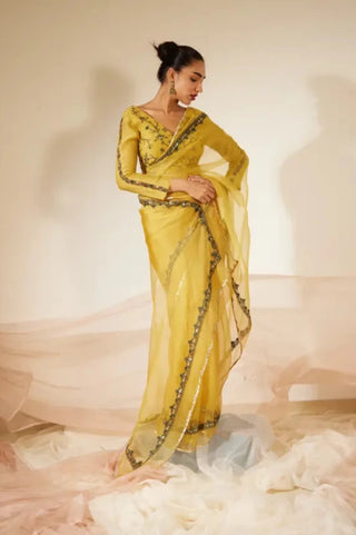 Yellow Abir Saree