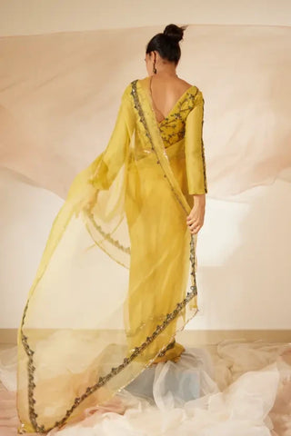 Yellow Abir Saree